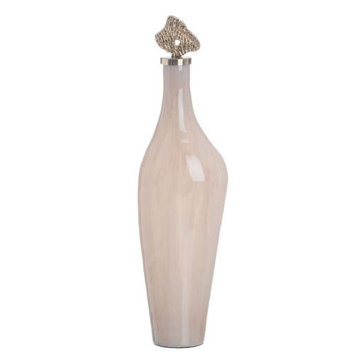 Decorative bottle Cream Golden 15 x 12 x 56 cm Decorative