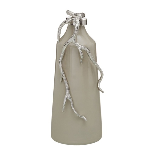 Decorative bottle Beige Silver 15 x 11 x 37 cm Decorative