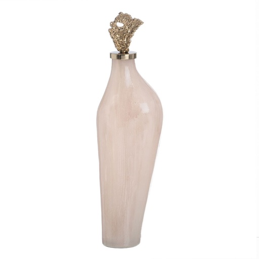 Bottle Cream Golden 13 x 10 x 47 cm Decorative
