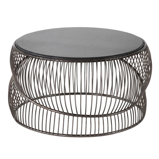 Centre Table Black Silver 90 x 90 x 48 cm