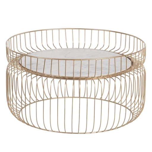 Centre Table White Golden 72 x 72 x 40 cm