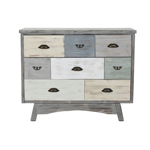 Cajonera Home ESPRIT Gris Multicolor Cottage 100 x 40 x 80 cm