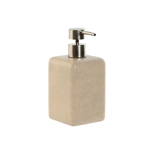Dispensador de Jabón Home ESPRIT Crema Plateado Resina Polietileno 8 x 8 x 18 cm