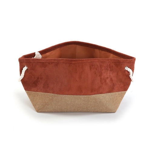 Multi-purpose basket Versa Corduroy 27 x 26 x 27 cm Terracotta