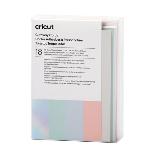 Tarjetas de Inserción para Plotter de corte Cricut Pastel R10 (18 Unidades)