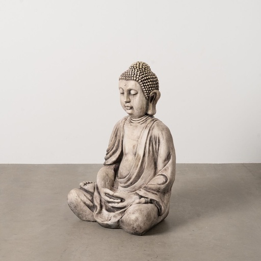 Figura Decorativa Beige Gris Buda 54 x 45 x 80 cm