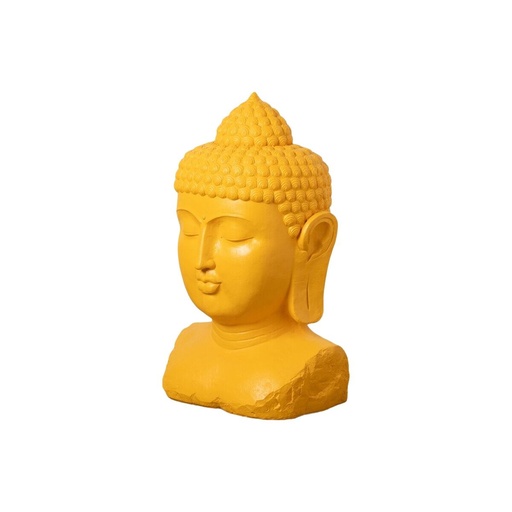 Sculpture Yellow Resin Buddha 60,5 x 56 x 108 cm