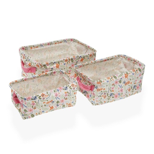 Juego de Cestas Versa 18 x 14 x 28 cm Flores