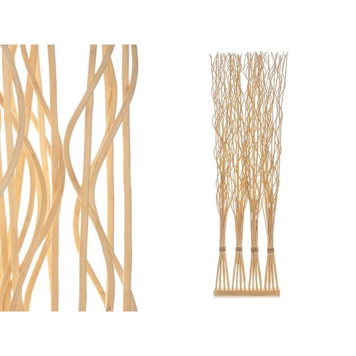 Folding screen MJ84091-W Natural Willow wood 50 x 182 x 13 cm 4 Bouquets