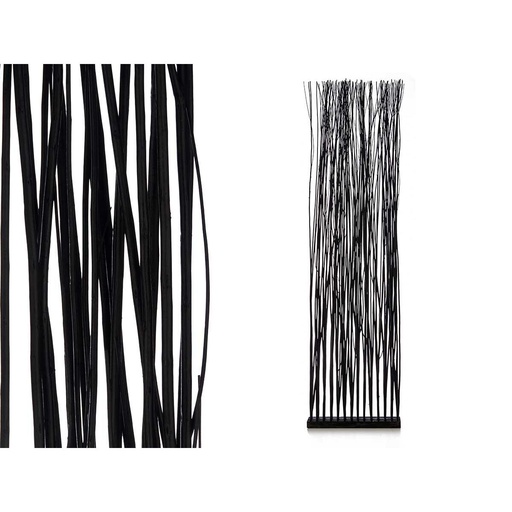 Biombo Varas Negro Madera de sauce 50 x 185 x 12 cm