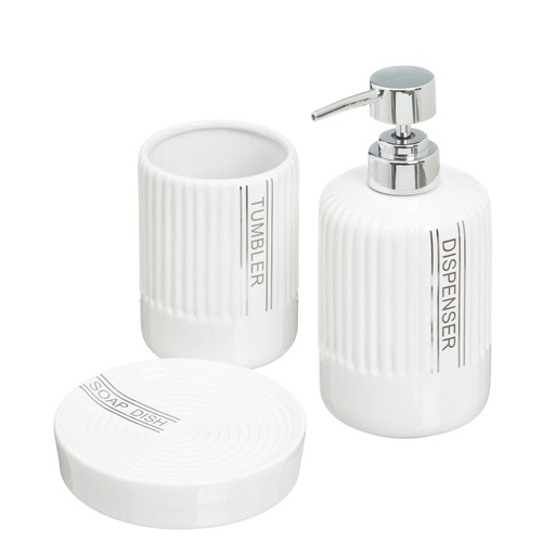 Bath Set White Ceramic 14 x 14 x 20 cm