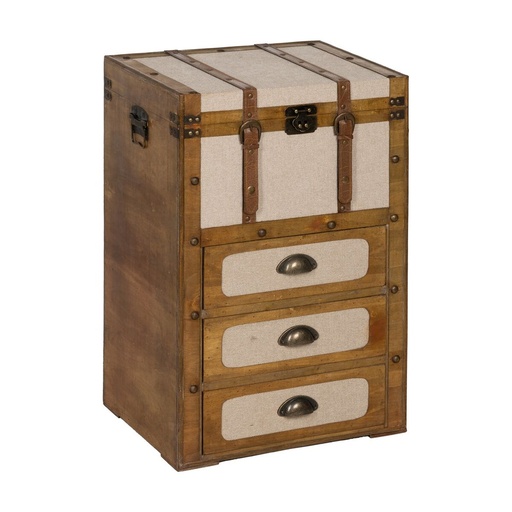 Chest Brown Beige Polyester Aspen wood 46 x 36 x 71 cm