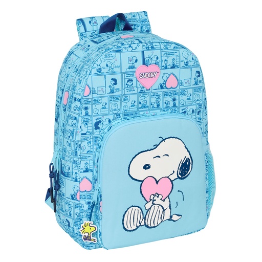 School Bag Snoopy Love Blue 30 x 46 x 14 cm