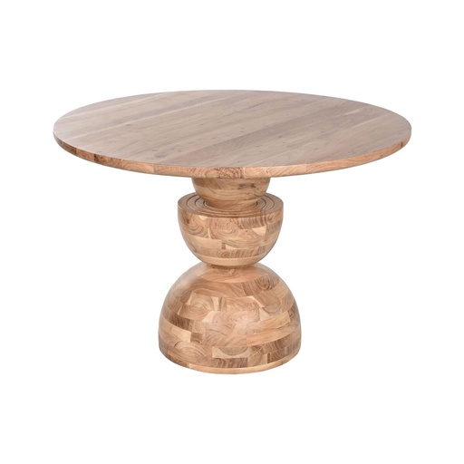 Mesa de Comedor Home ESPRIT Marrón Natural Acacia 115 x 115 x 76 cm