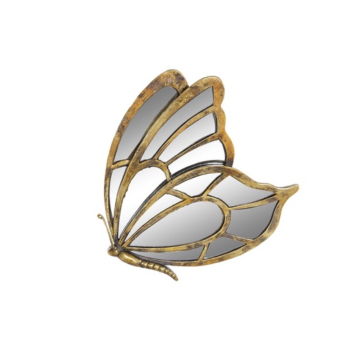 Wall Decoration DKD Home Decor Mirror Golden Resin Butterfly (25 x 4,5 x 25 cm)