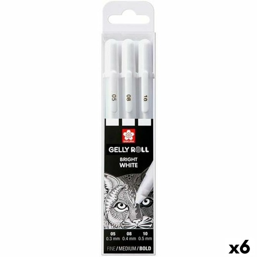 Set of Biros Talens GELLY  White (6 Units)
