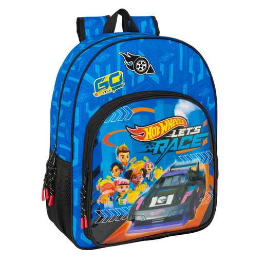 Mochila Escolar Hot Wheels Let's race Azul Negro 33 x 42 x 14 cm