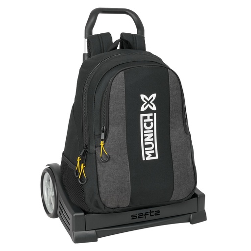 School Rucksack with Wheels Munich Topo Black 32 x 44 x 16 cm