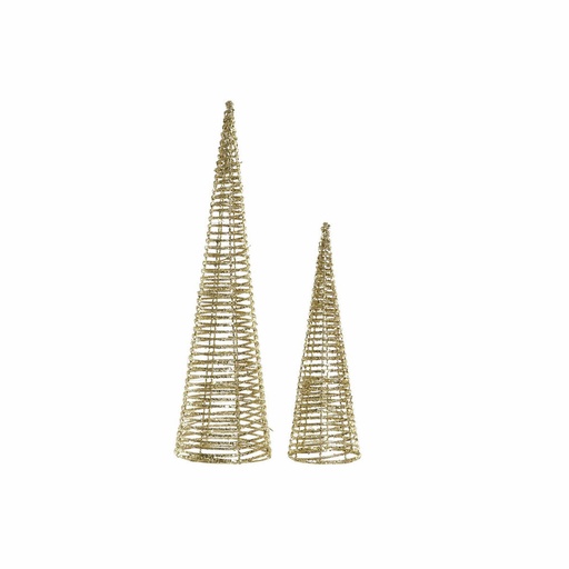 Christmas bauble DKD Home Decor Rattan (2 pcs) (12 x 12 x 40 cm) (16 x 16 x 60 cm)