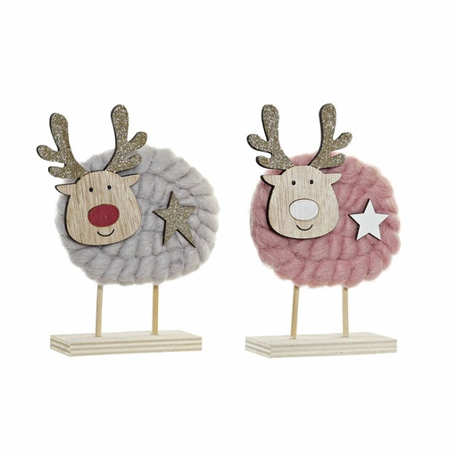 Christmas bauble DKD Home Decor Polyester Wood (2 pcs) (10 x 4 x 16 cm)