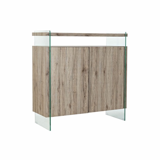 Sideboard DKD Home Decor   Natural Tempered Glass MDF Wood 120 x 44 x 120 cm
