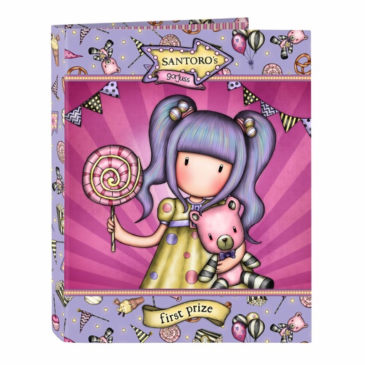 Carpeta de anillas Gorjuss First prize Lila A4 (26.5 x 33 x 4 cm)