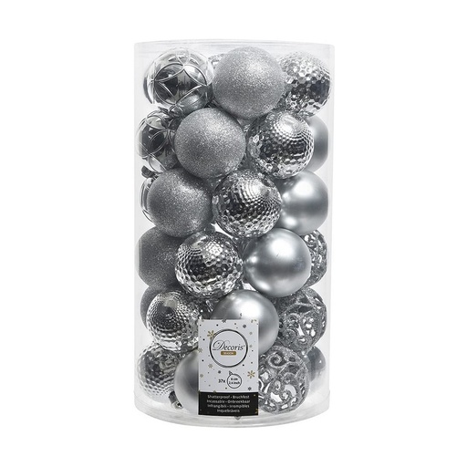 Bolas de Navidad Decoris Plateado 37 Piezas