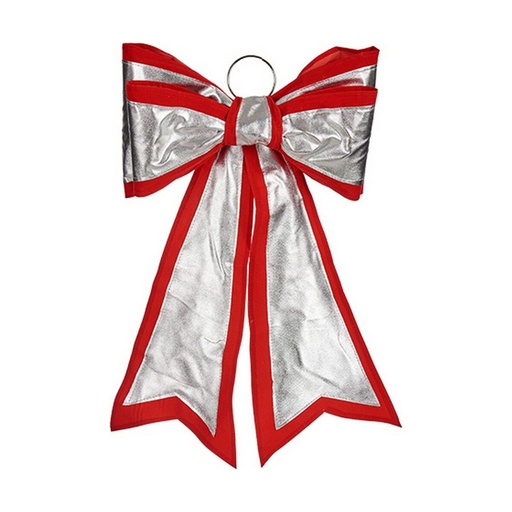 Lazo Krist+ HJ1-12073 Rojo Plateado PVC 40 x 60 cm Adorno Navideño