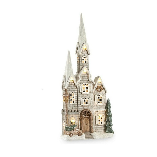 Adorno Navideño Krist+ CC2187107 Blanco Marrón Verde Gris Casa Navidad 20 x 125 x 55 cm Luz LED Música