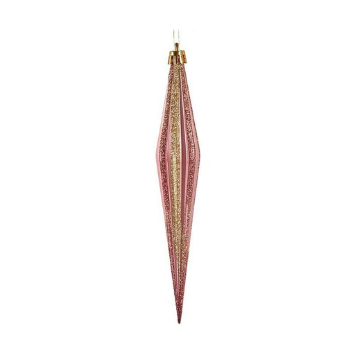 Adorno Navideño Krist+ 00902 Rosa Dorado PVC 3 x 3 x 18,5 cm Alargado
