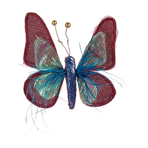 Christmas bauble Krist+ 64814883 Blue Pink Butterfly 14 x 3 x 18 cm