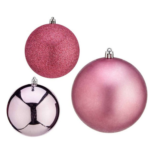 Bola de Navidad Krist+ 00787 Rosa Plástico Ø 10 cm 6 Unidades