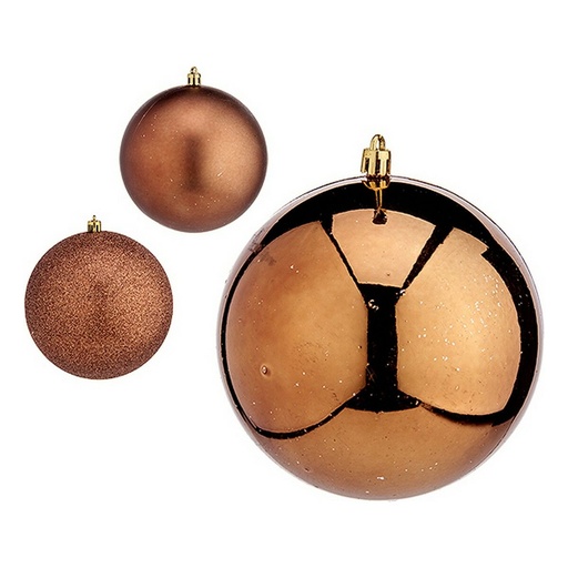 Bolas de Navidad Krist+ 00780 Marrón Plástico Ø 12 cm 6 Unidades
