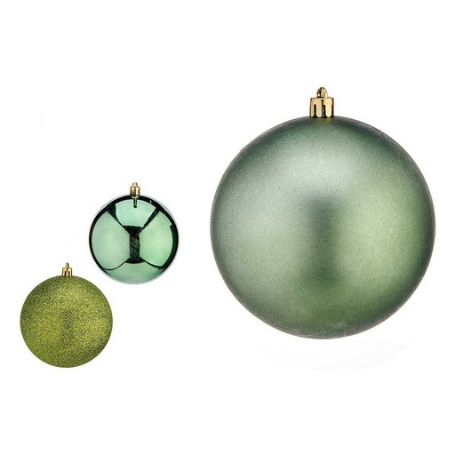 Bolas de Navidad Krist+ 00805 Verde Plástico Ø 10 cm 6 Unidades