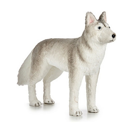 Decoración Krist+ 67522919-1 Blanco Gris Perro Navidad 87 cm