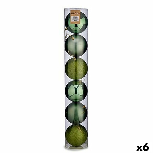 Set of Christmas balls Krist+ 00804 Green Plastic Ø 12 cm 6 Pieces (6 Units)