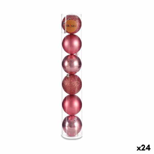 Set of Christmas balls Krist+ 00800 Pink Plastic (24 Units)