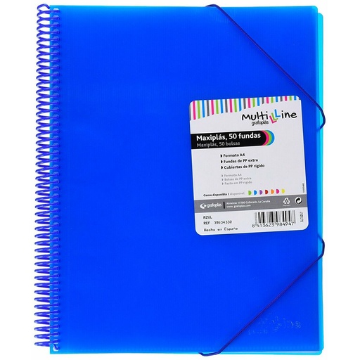 Carpeta Clasificadora Grafoplas Maxiplás Azul A4