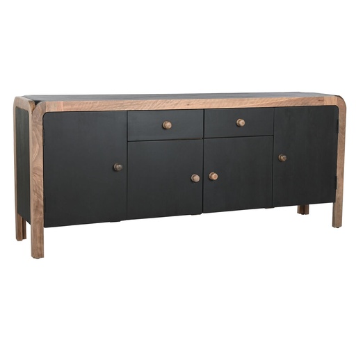 Sideboard DKD Home Decor Black Natural Wood 177 x 38 x 75 cm