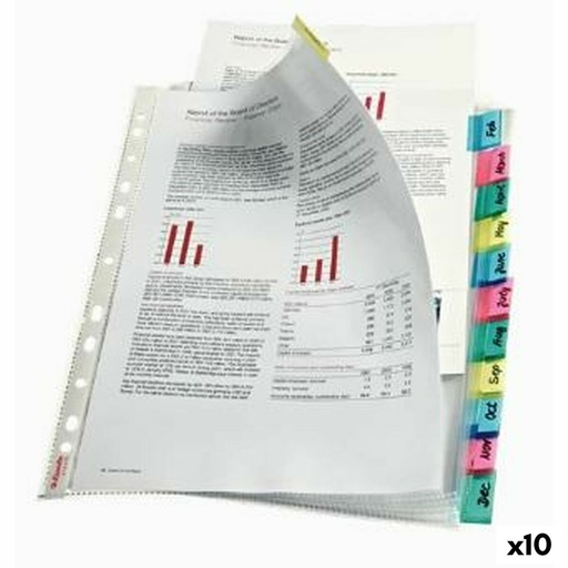 Fundas Esselte Index Pockets 12 Hojas Polipropileno Transparente A4 (10 Unidades)