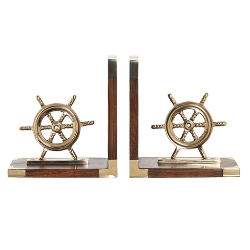 Bookend DKD Home Decor 30 x 10 x 16 cm Vintage Brass Rudder