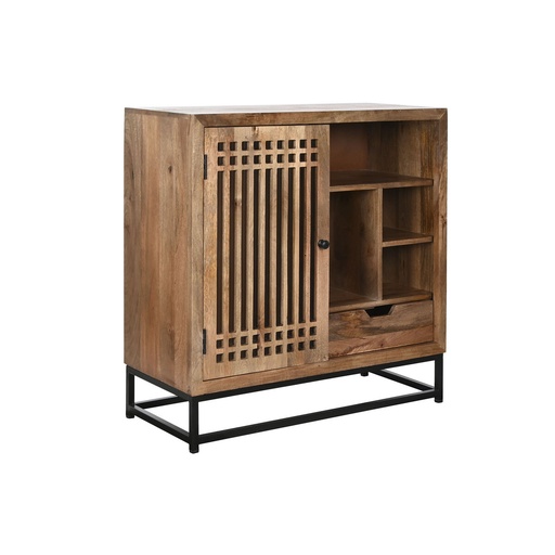 Aparador DKD Home Decor Marrón Negro Cristal Madera de mango 90 x 40 x 90 cm