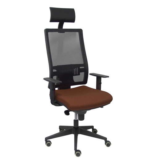 Office Chair with Headrest Horna Piqueras y Crespo BALI463 Dark brown
