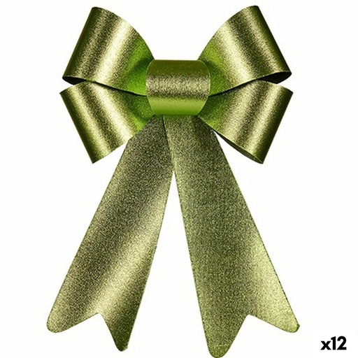 Lazo Krist+ HJ1-12063 Verde PVC 16 x 24 x 4 cm Adorno Navideño (12 Unidades)