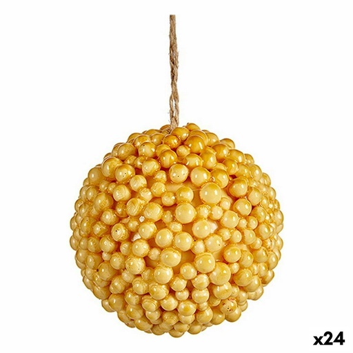 Christmas Bauble Krist+ 19A24331 Yellow Plastic (24 Units)