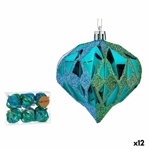 Set of Christmas balls Krist+ 00897 Blue Plastic Diamond (12 Units)