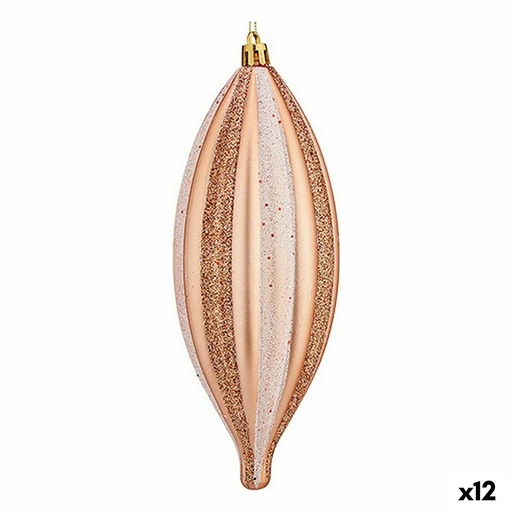 Set Adornos de Navidad Krist+ 00904 Cobre PVC Alargado 3 x 3 x 18 cm (12 Unidades)