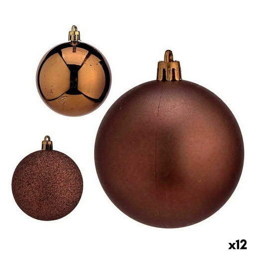 Set of Christmas balls Krist+ 00783 Brown Plastic (12 Units)