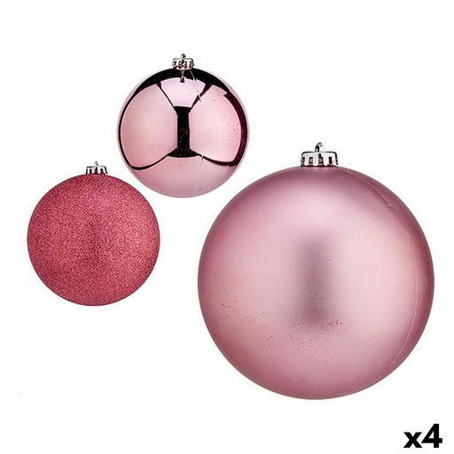 Set de Bolas de Navidad Krist+ 00785 Rosa (4 Unidades)