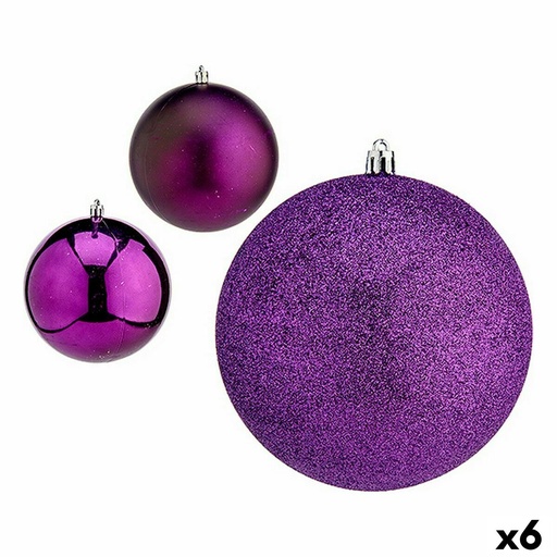 Set de Bolas de Navidad Krist+ 00834 Morado Plástico Ø 12 cm (6 Unidades)